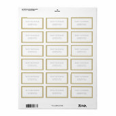 Minimal Chic Gold Frame Rücksendeadresse Label Adressaufkleber (Vorne)
