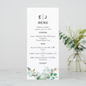 Minimal Chic Greenerity Wedding Menu Menükarte (Stehend Vorderseite)