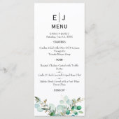 Minimal Chic Greenerity Wedding Menu Menükarte (Vorderseite)