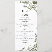 Minimal Chic Greenerity Wedding Menu Menükarte (Vorderseite)