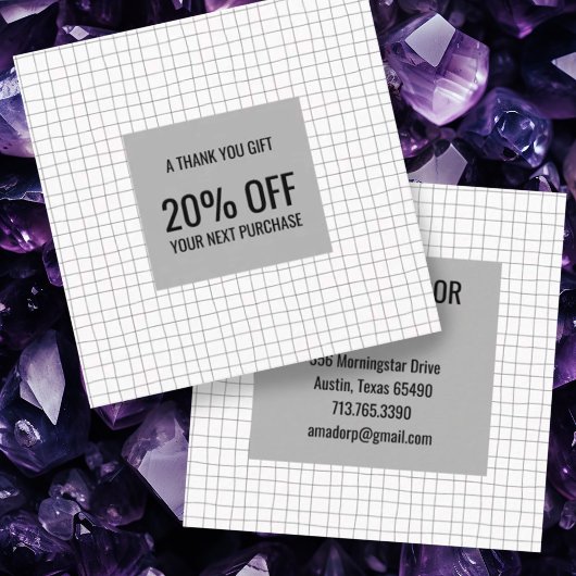 Minimal Chic Handmade Pencil Lines Grid Rabattkarte