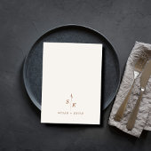 Minimal Chic Leaf Monogram Wedding Website QR Code Begleitkarte