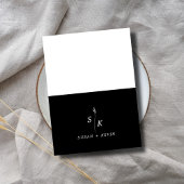 Minimal Chic Leaf Monogram Wedding Website QR Code Begleitkarte
