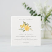 Minimal Chic Lemon Boho Botanische Hochzeit Einlad Dankeskarte (Stehend Vorderseite)