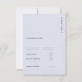 Minimal & Chic Light Blue Modern Simple Wedding RSVP Karte (Vorderseite)