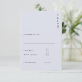 Minimal & Chic Light Blue Modern Simple Wedding RSVP Karte