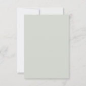 Minimal & Chic Light Sage Modern Simple Wedding RSVP Karte (Rückseite)