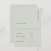 Minimal & Chic Light Sage Modern Simple Wedding RSVP Karte (Vorne/Hinten)
