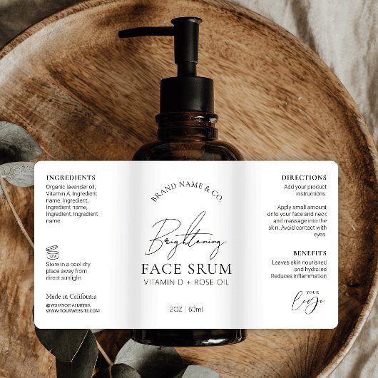 Minimal Chic Logo Serum 2OZ Dropper Pump Bottle