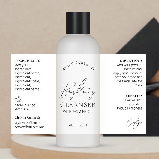 Minimal Chic Logo Serum 4 OZ Hautpflegelchen Rechteckiger Aufkleber