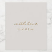 Minimal & Chic mit Liebe Geschenk Gefallen Weineti Weinetikett (Einzelnes Label)