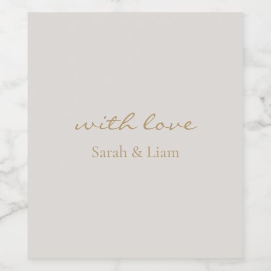 Minimal & Chic mit Liebe Geschenk Gefallen Weineti Weinetikett (Einzelnes Label)