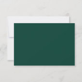 Minimal Chic Monogram Emerald Green Modern Wedding RSVP Karte (Rückseite)