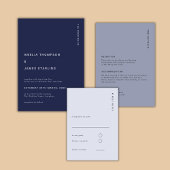 Minimal & Chic Navy Blue Modern Simple Wedding Einladung