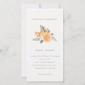 Minimal Chic Orange Boho Botanische Hochzeit Einla Dankeskarte (Vorderseite)