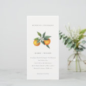 Minimal Chic Orange Boho Botanische Hochzeit Einla Dankeskarte (Stehend Vorderseite)