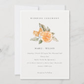 Minimal Chic Orange Boho Botanische Hochzeit Einla Dankeskarte (Vorderseite)