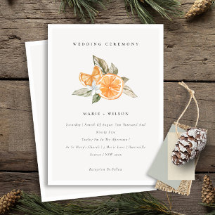 Minimal Chic Orange Boho Botanische Hochzeit Einla Dankeskarte