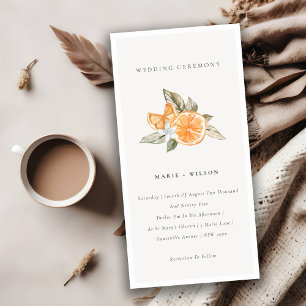Minimal Chic Orange Boho Botanische Hochzeit Einla Dankeskarte