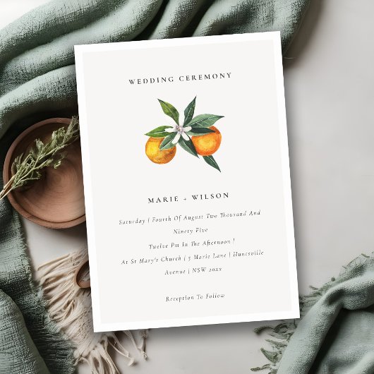 Minimal Chic Orange Boho Botanische Hochzeit Einla Dankeskarte