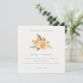 Minimal Chic Orange Boho Botanische Hochzeit Einla Dankeskarte (Stehend Vorderseite)