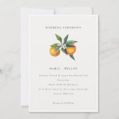 Minimal Chic Orange Boho Botanische Hochzeit Einla Dankeskarte (Vorderseite)