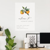 Minimal Chic Orange Boho Botanische Hochzeit Willk Poster (Heimbüro)