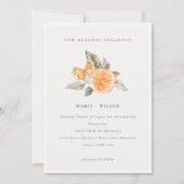 Minimal Chic Orange Boho Fauna Vow Renewal Einladu Dankeskarte (Vorderseite)