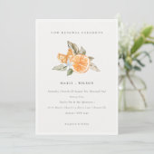 Minimal Chic Orange Boho Fauna Vow Renewal Einladu Dankeskarte (Stehend Vorderseite)