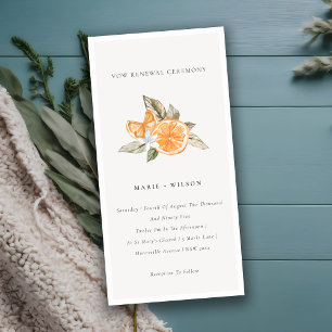 Minimal Chic Orange Boho Fauna Vow Renewal Einladu Dankeskarte