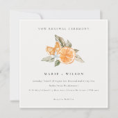 Minimal Chic Orange Boho Fauna Vow Renewal Einladu Dankeskarte (Vorderseite)