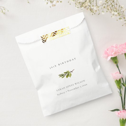 Minimal Chic Pine Branch Foliage jedes Alter Gebur Geschenktütchen (Versiegelt)