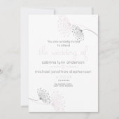 Minimal Chic Pink und Kohle Blume Einladung (Vorderseite)