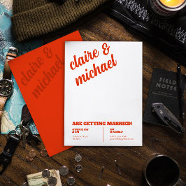 Minimal Chic Retro Hochzeitseinladungen Einladung