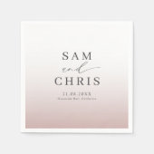 Minimal Chic Rose Gold monogram Wedding Serviette (Vorderseite)