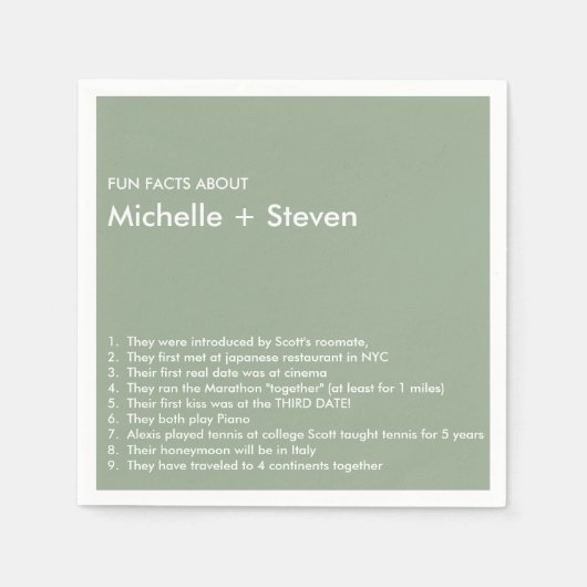 Minimal Chic Sage | FUN FACT WEDING Serviette (Vorderseite)