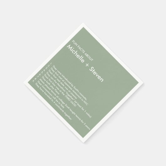 Minimal Chic Sage | FUN FACT WEDING Serviette (Ecke)