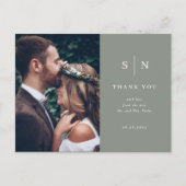 Minimal Chic | Sage Green Foto Vielen Dank Postkarte (Vorderseite)