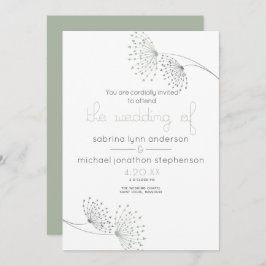 Minimal Chic Sage Green und Charcoal Blume Einladung