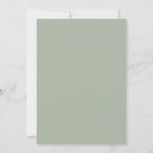 Minimal Chic Sage Green und Charcoal Blume Einladung (Rückseite)