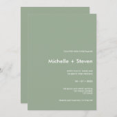 Minimal Chic Sage | Typografie Einladung (Vorne/Hinten)