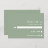 Minimal Chic Sage | Typografy Wedding RSVP (Vorne/Hinten)
