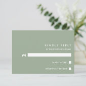 Minimal Chic Sage | Typografy Wedding RSVP Karte (Stehend Vorderseite)