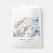 Minimal Chic Santorini Griechenland Wasserfarbenho Geschenktütchen (Vorderseite)