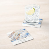 Minimal Chic Santorini Griechenland Wasserfarbenho Rechteckiger Pappuntersetzer (Vor Ort)