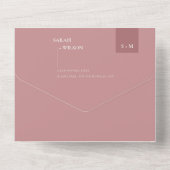 MINIMAL CHIC SCANDI DUSKY ROSE PINK BLUSH WEDD ALL IN ONE EINLADUNG (Rückseite)