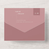 MINIMAL CHIC SCANDI DUSKY ROSE PINK BLUSH WEDD ALL IN ONE EINLADUNG (Rückseite)