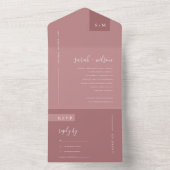 MINIMAL CHIC SCANDI DUSKY ROSE PINK BLUSH WEDD ALL IN ONE EINLADUNG (Innen Boden)