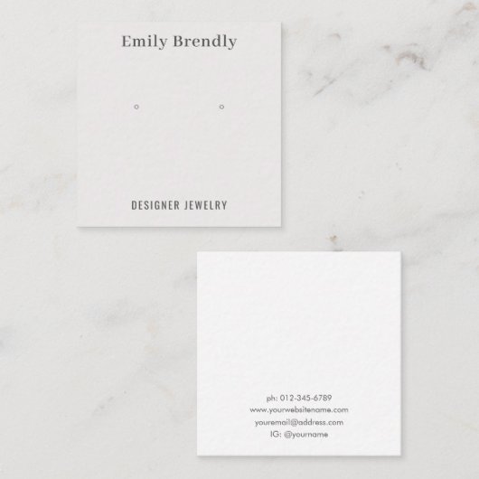 Minimal Chic Schmuck Earring Display Visitenkarte (Vorne/Hinten)