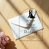 Minimal Chic | Schwarz und Weiß | Romantische Hoch Acryleinladungen